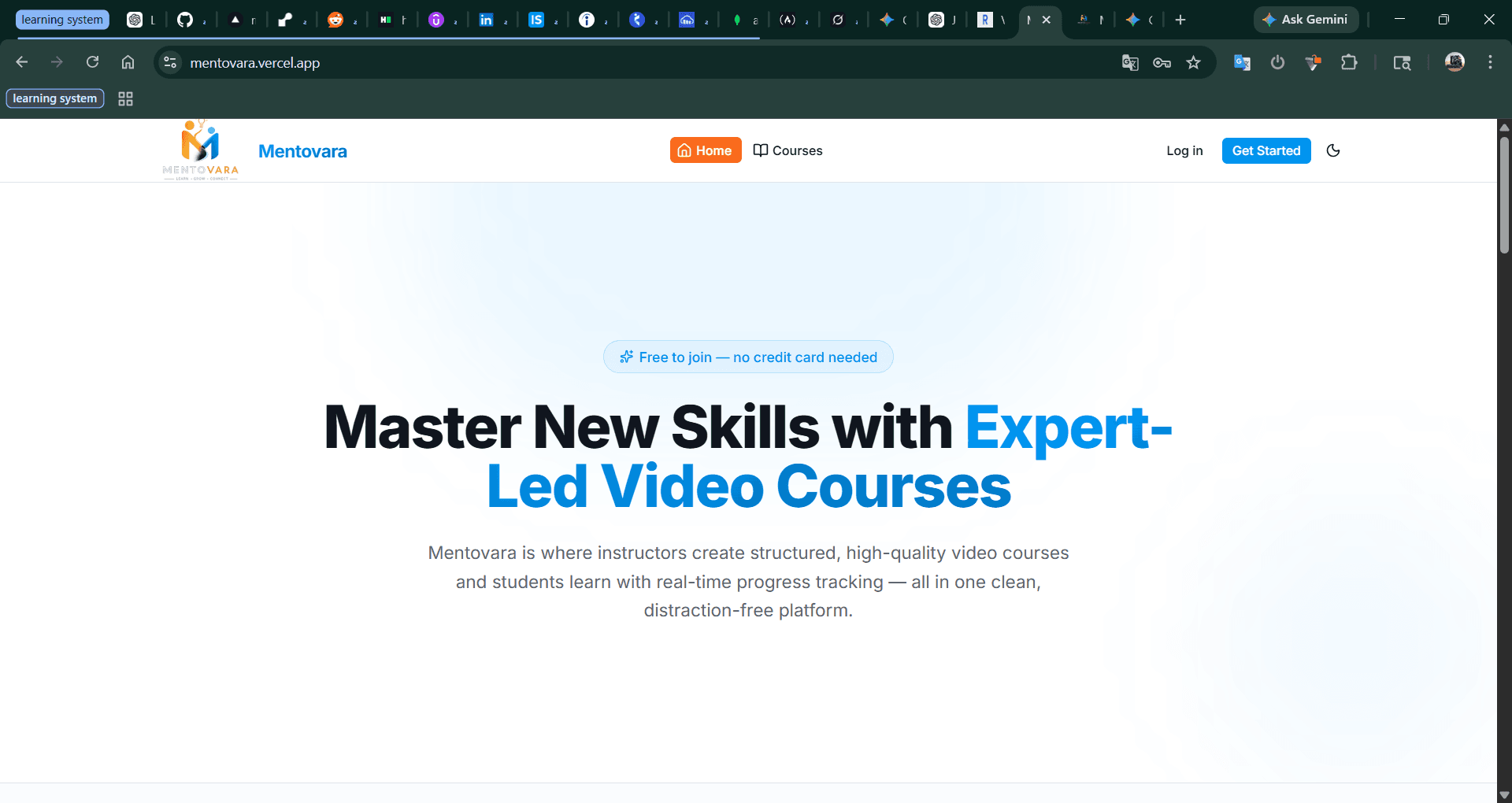 Mentovara - A modern, full-stack Learning Management System (LMS)