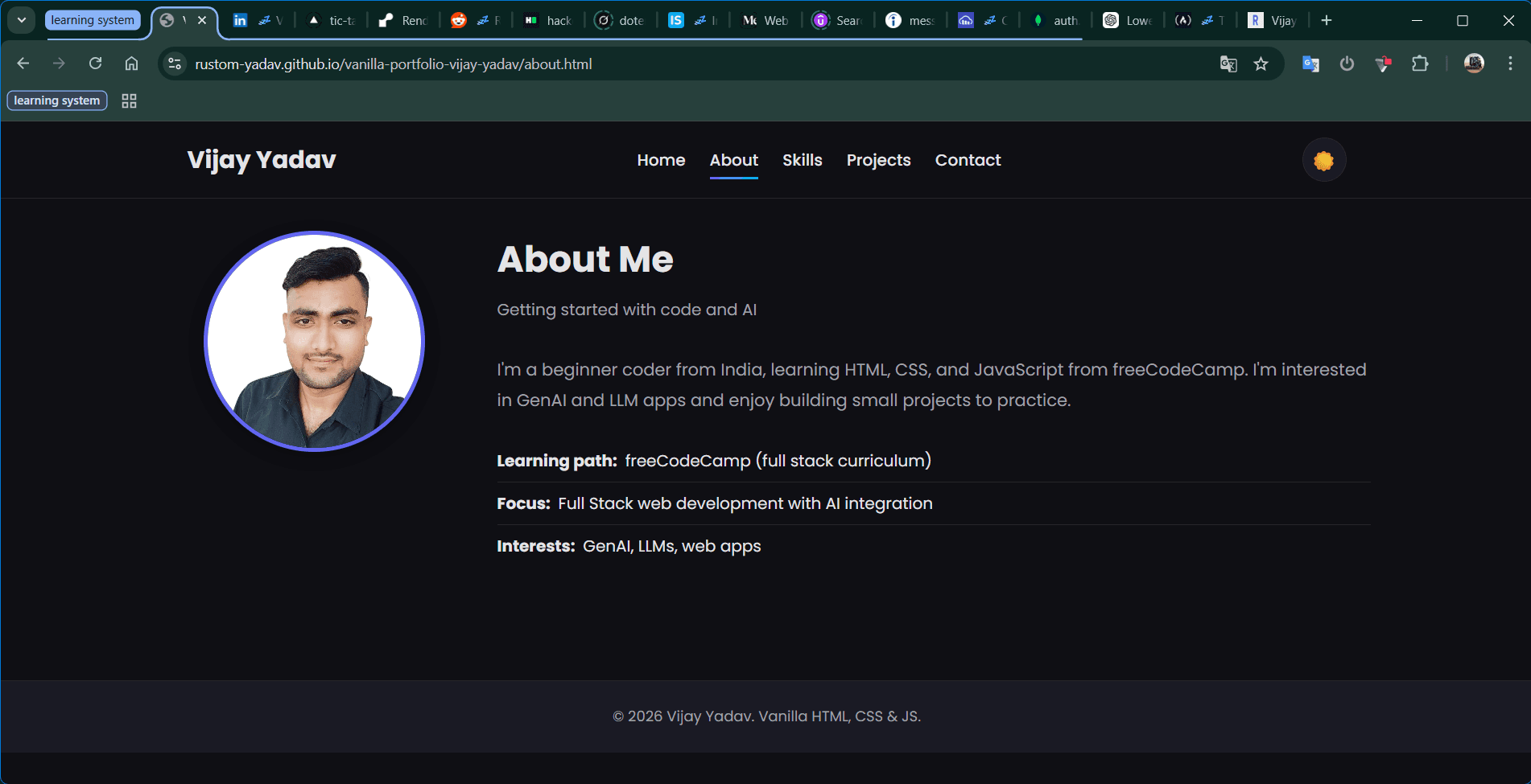 Vanilla Js Portfolio
